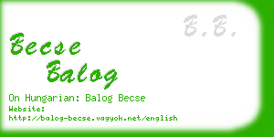becse balog business card